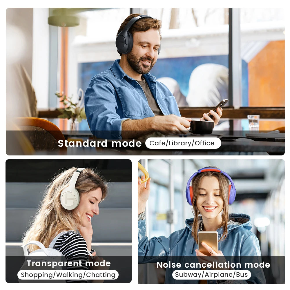 HAYLOU S35 ANC Wireless Bluetooth Headphones 42dB ANC ENC Over-ear Headphone Noise Cancellation 60H Playtime Earphones Men Women